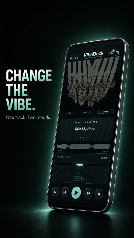 VibeDeck for Android with tone controls and playback tools