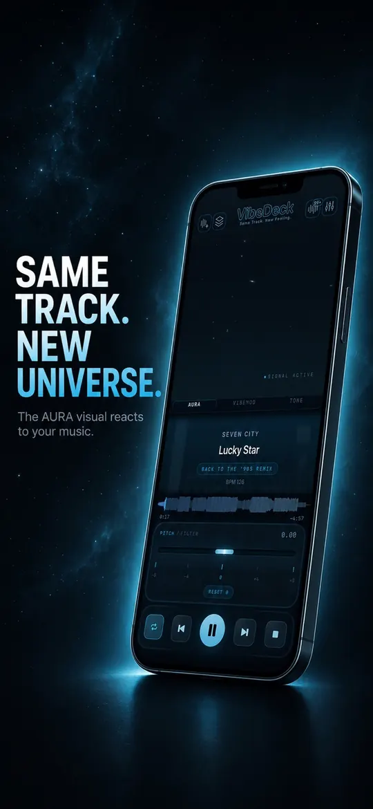VibeDeck AURA waveform visualizer for offline music playback