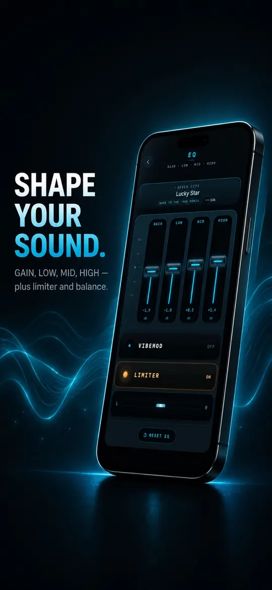 VibeDeck Player sound controls compared with VOX