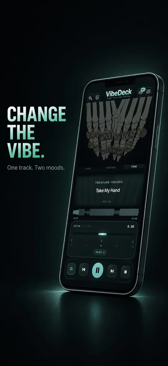 VibeDeck tone control for an offline music player on iPhone