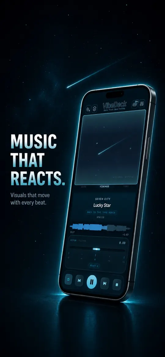 VibeDeck music-reactive visualizer for an offline music player